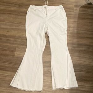 White Bell Bottoms Plus Size 20